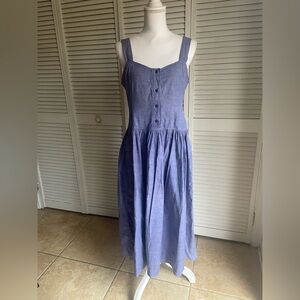 Vintage Gypsy Pier 1 Midi maxi Chambray Dress Prairie Boho Y2K Whimsy Medium M